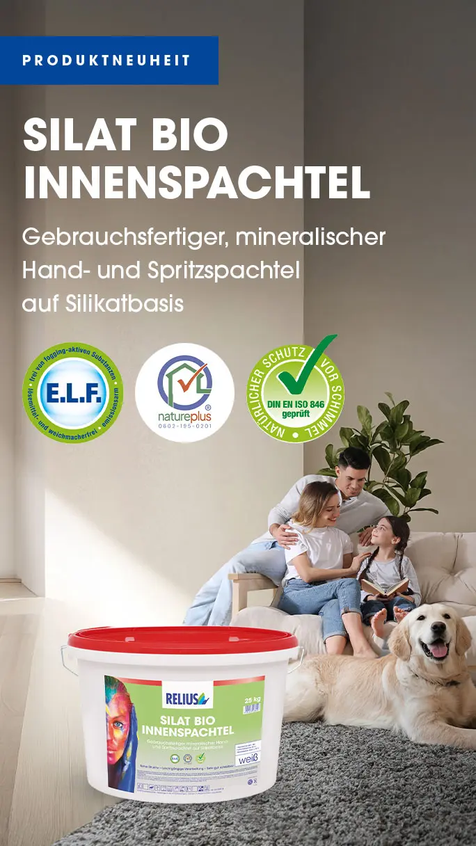 Silat Bio Innenspachtel - Gebrauchsfertiger, mineralischer Hand- und Spritzspachtel auf Silikatbasis